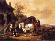 Wouterus Verschuur Waiting before the inn oil painting reproduction